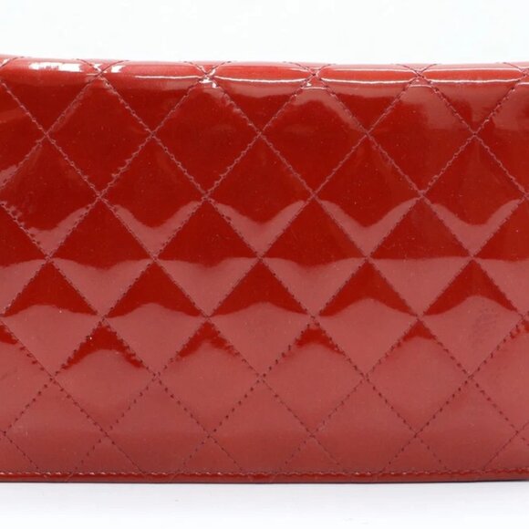 CHANEL Patent Quilted Brilliant Wallet On Chain WOC Red - Picture 3 of 15